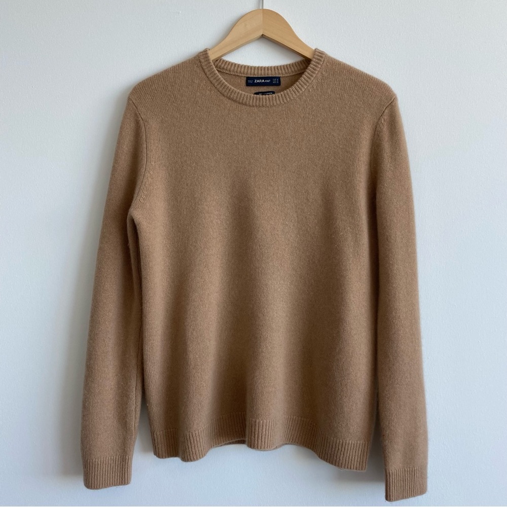 ZARA Camel 100% Cashmere Sweater